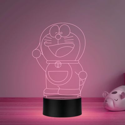 3D Illusion Doraemon Anime Led Night Lamp with Multicolored Kids Room & Home Decoration Lamp Best Birthday Gift for Children Girls Boys